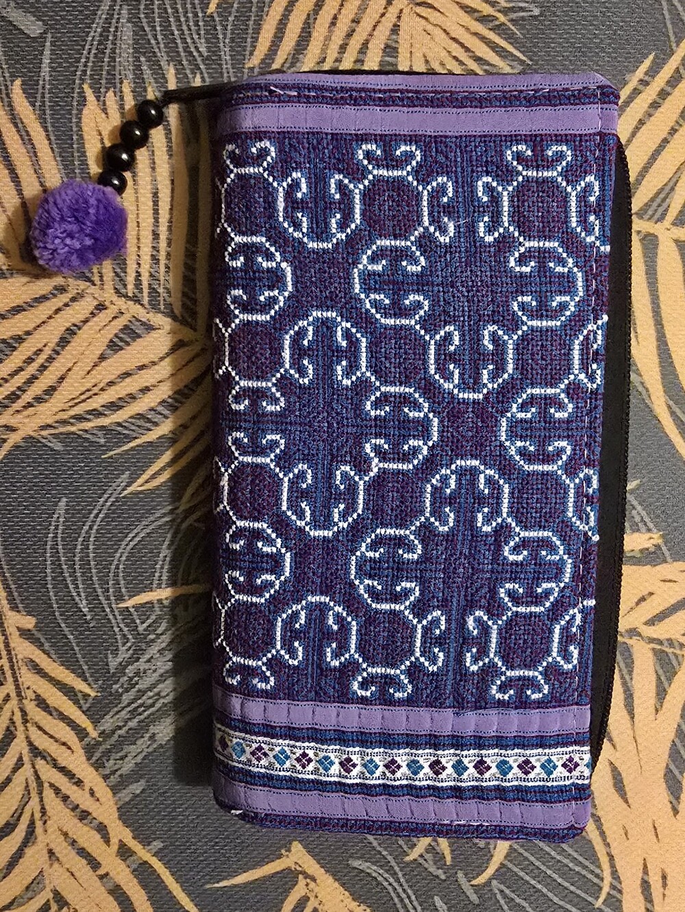 Purple Patterned Women's Zip Wallet
